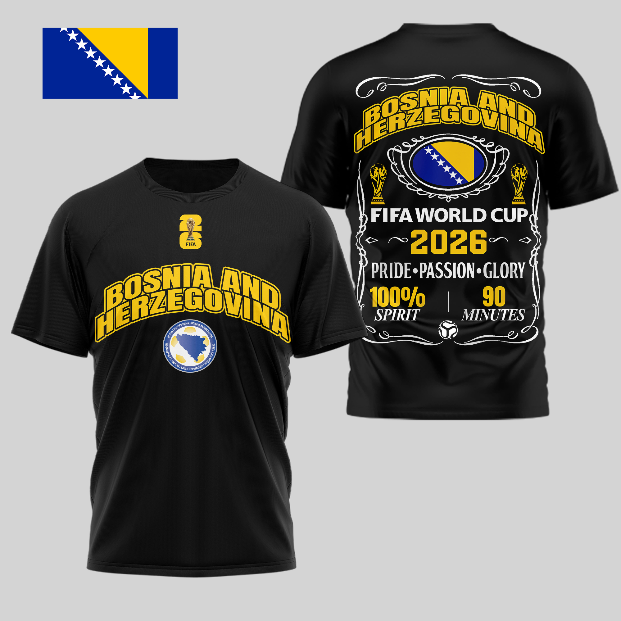 Bosnia and Herzegovina | Premium WC26 Pride Passion Glory 3D Shirt - Image 2