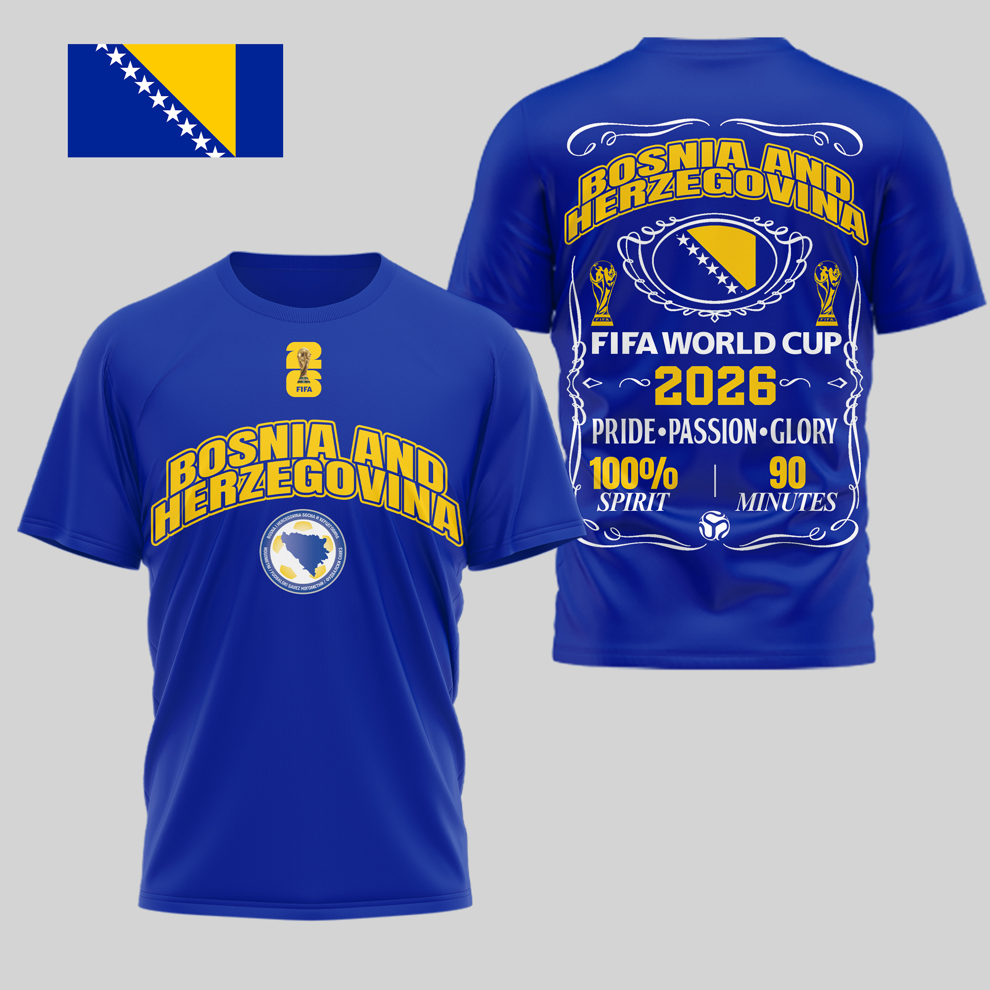 Bosnia and Herzegovina | Premium WC26 Pride Passion Glory 3D Shirt - Image 3