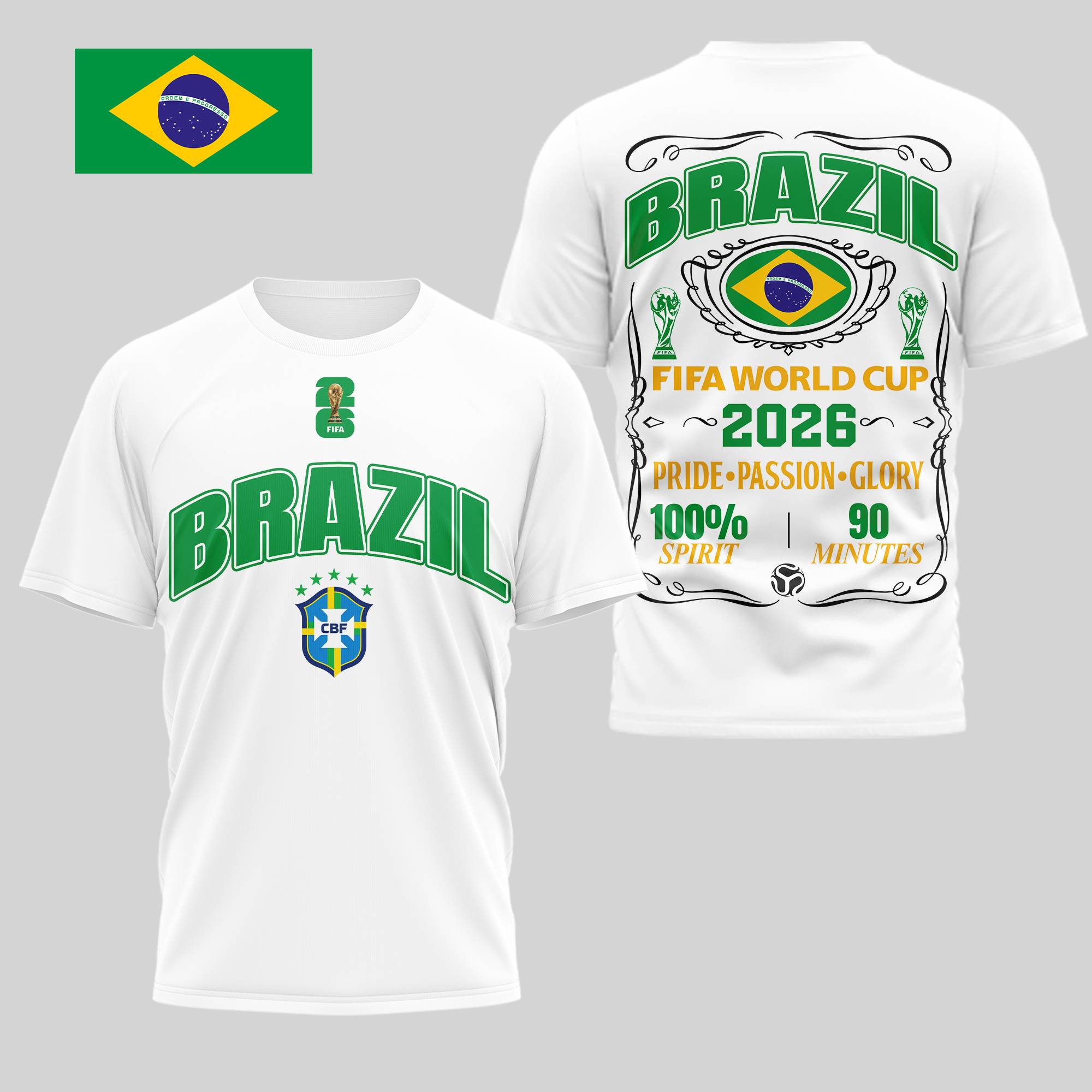 Brazil | Premium WC26 Pride Passion Glory 3D Shirt