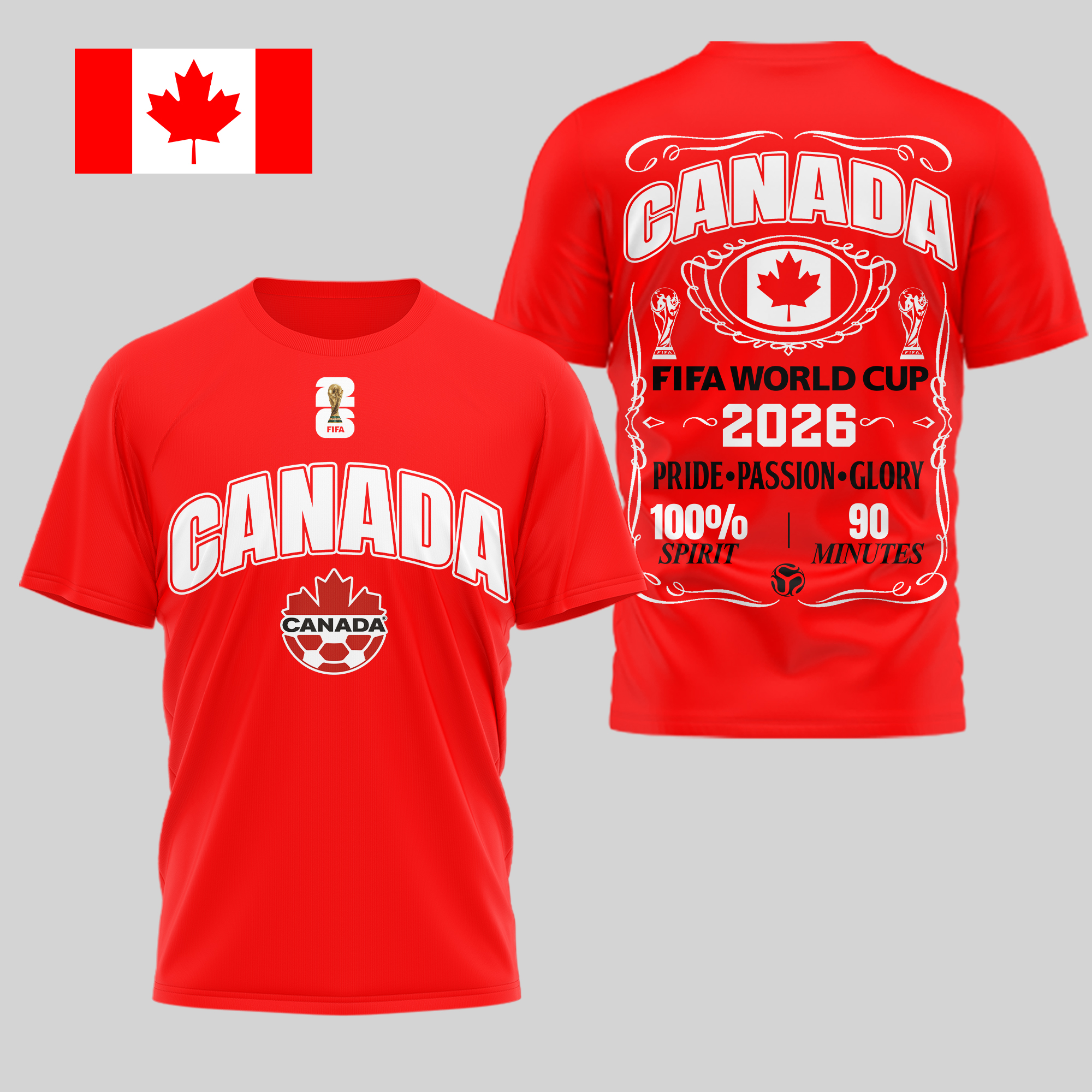 Canada | Premium WC26 Pride Passion Glory 3D Shirt - Image 3