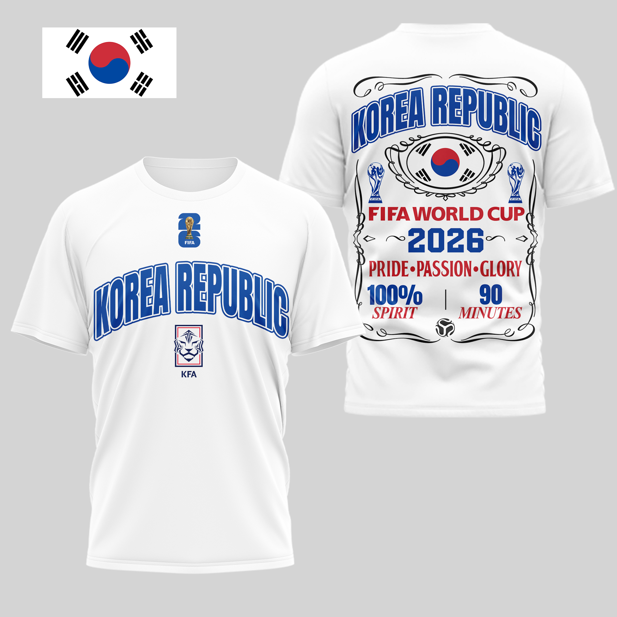 Korea Republic | Premium WC26 Pride Passion Glory 3D Shirt