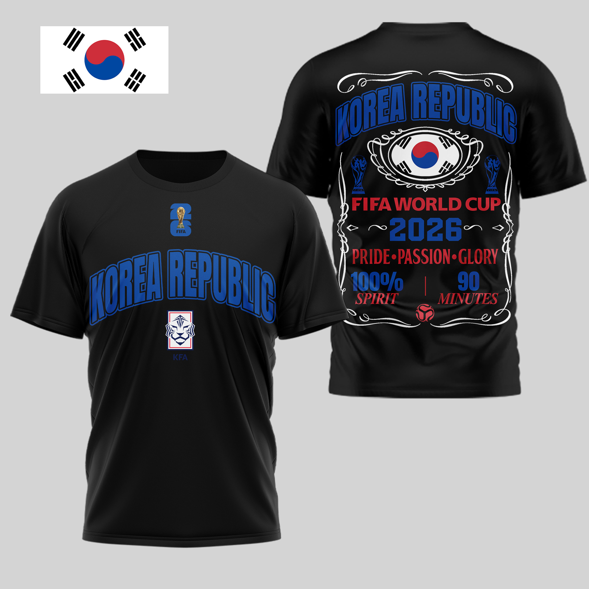 Korea Republic | Premium WC26 Pride Passion Glory 3D Shirt - Image 2