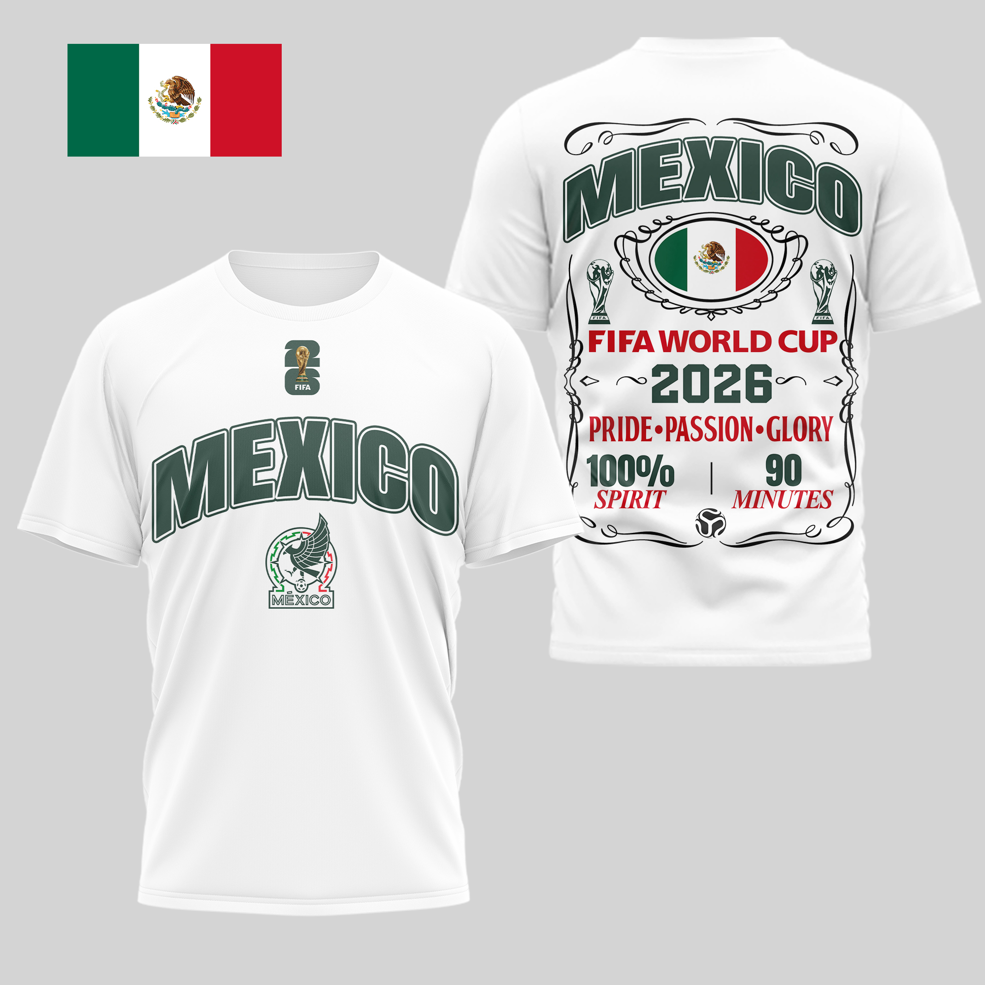 Mexico | Premium WC26 Pride Passion Glory 3D Shirt