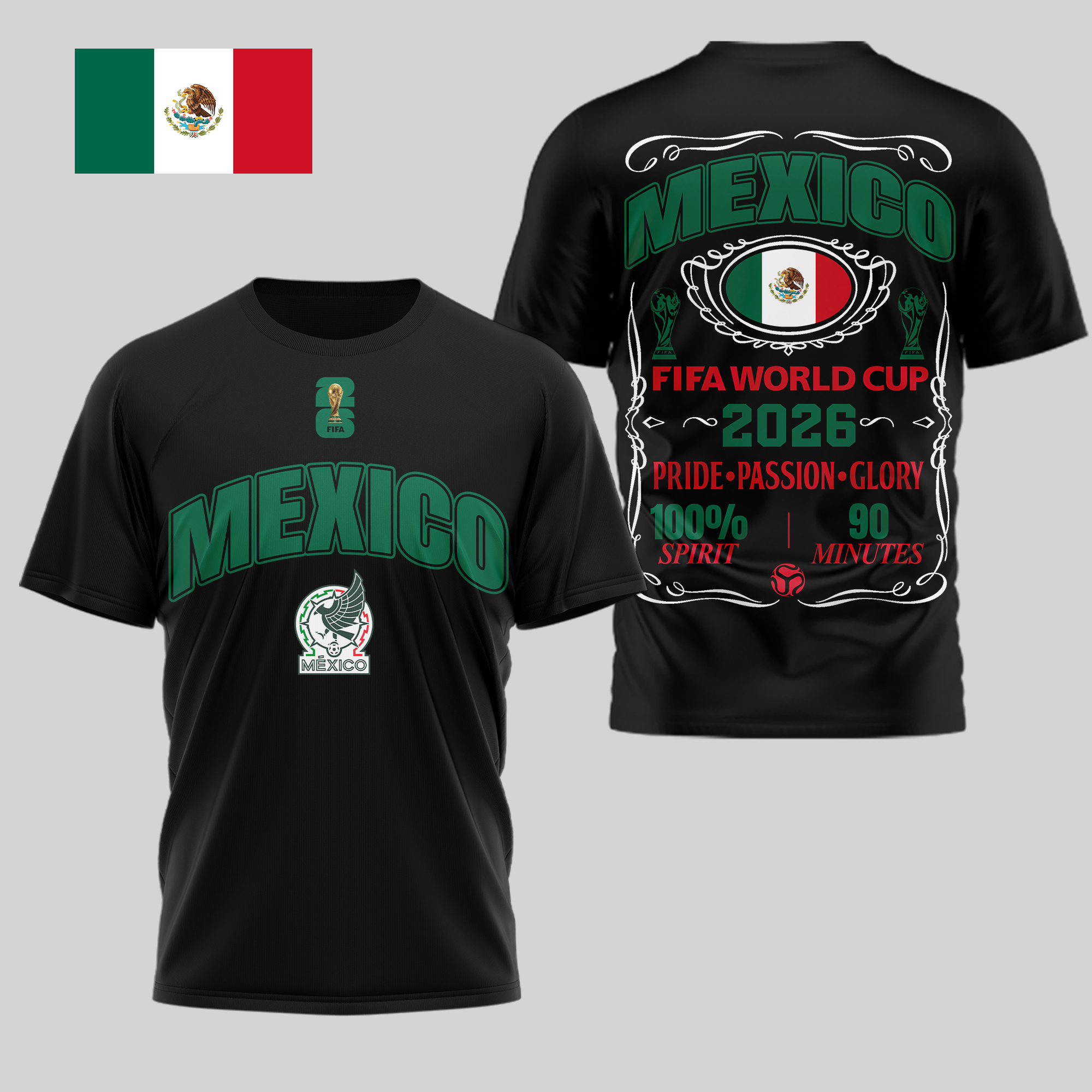 Mexico | Premium WC26 Pride Passion Glory 3D Shirt - Image 2