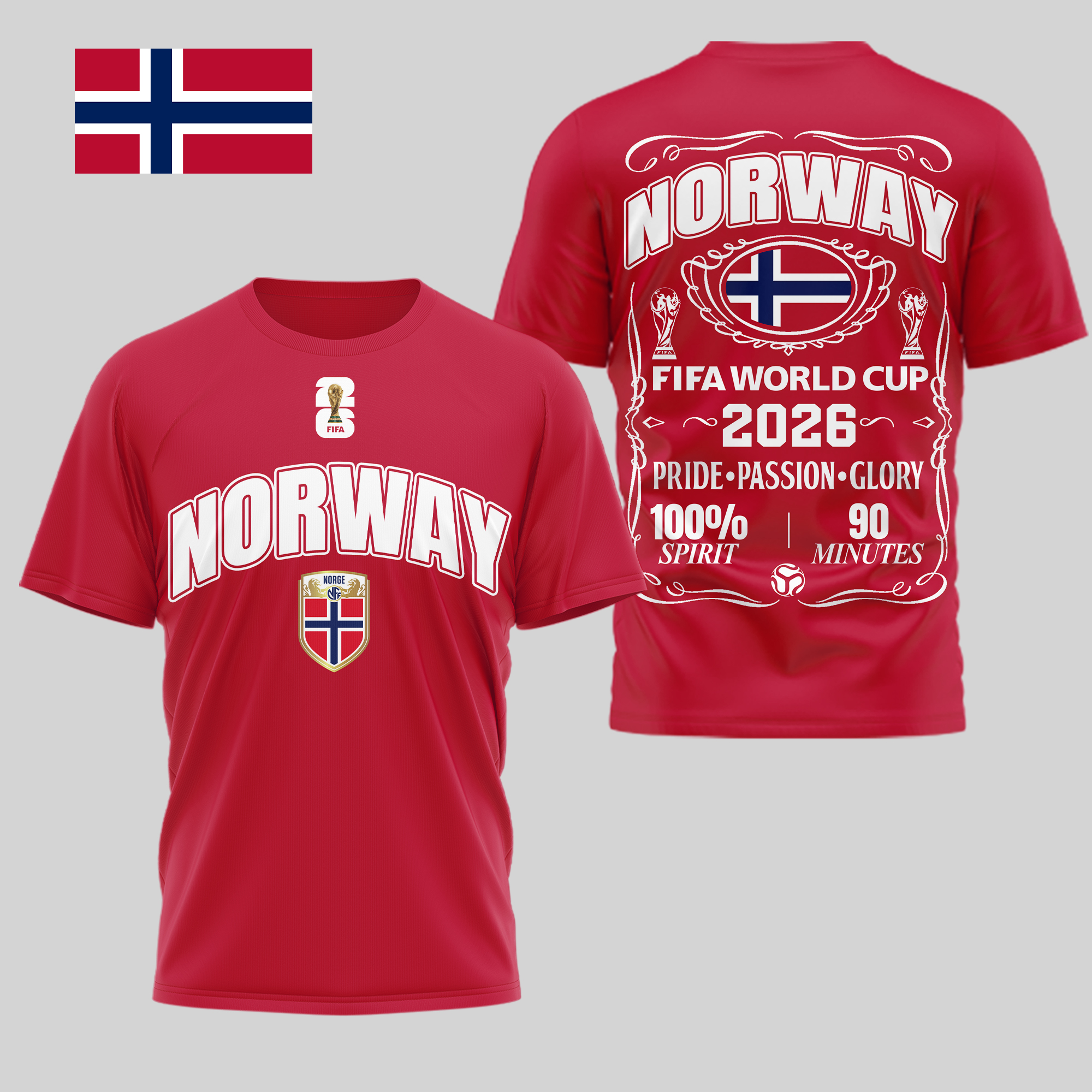 Norway | Premium WC26 Pride Passion Glory 3D Shirt - Image 3