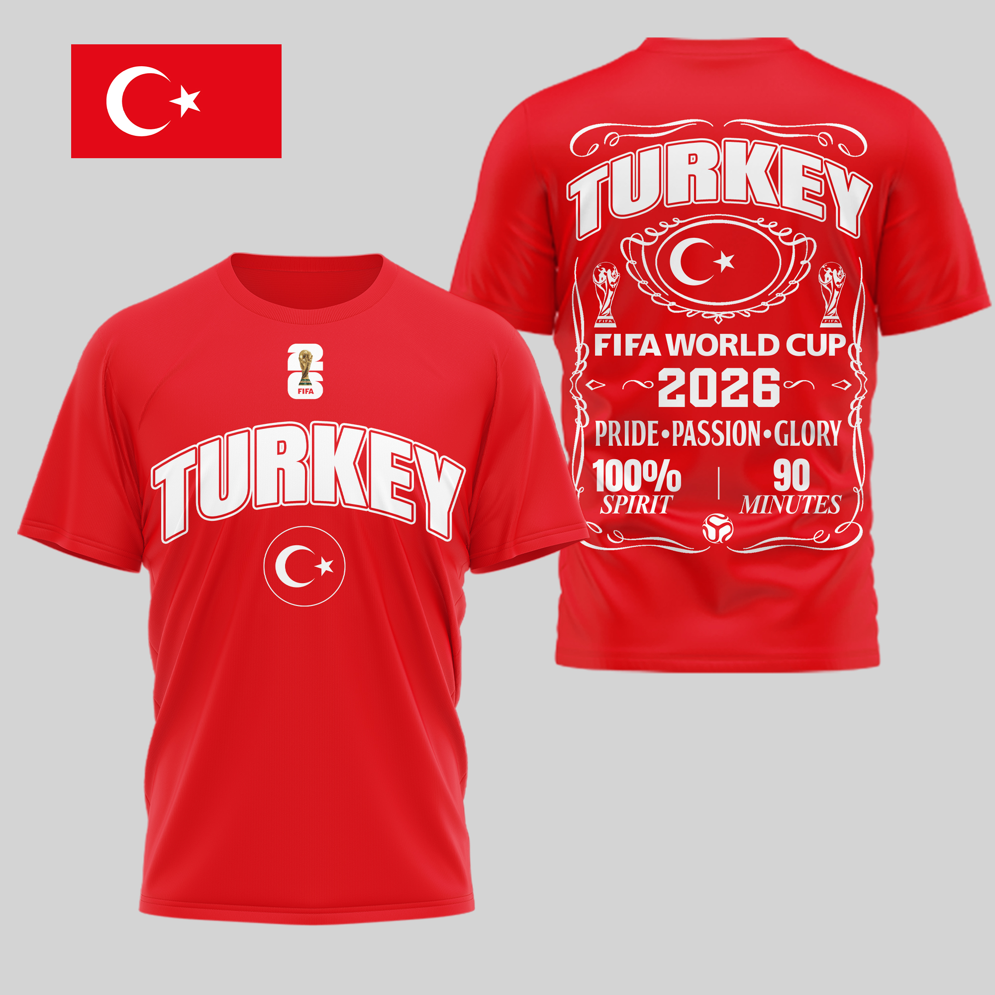 Turkey | Premium WC26 Pride Passion Glory 3D Shirt - Image 3
