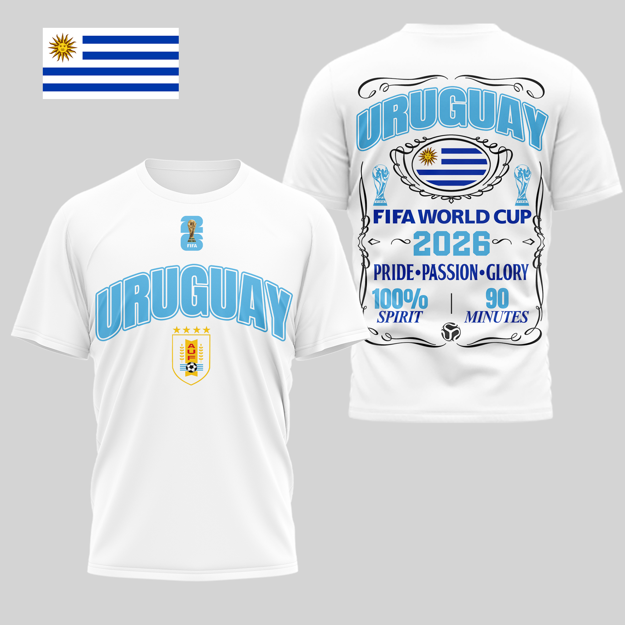 Uruguay | Premium WC26 Pride Passion Glory 3D Shirt