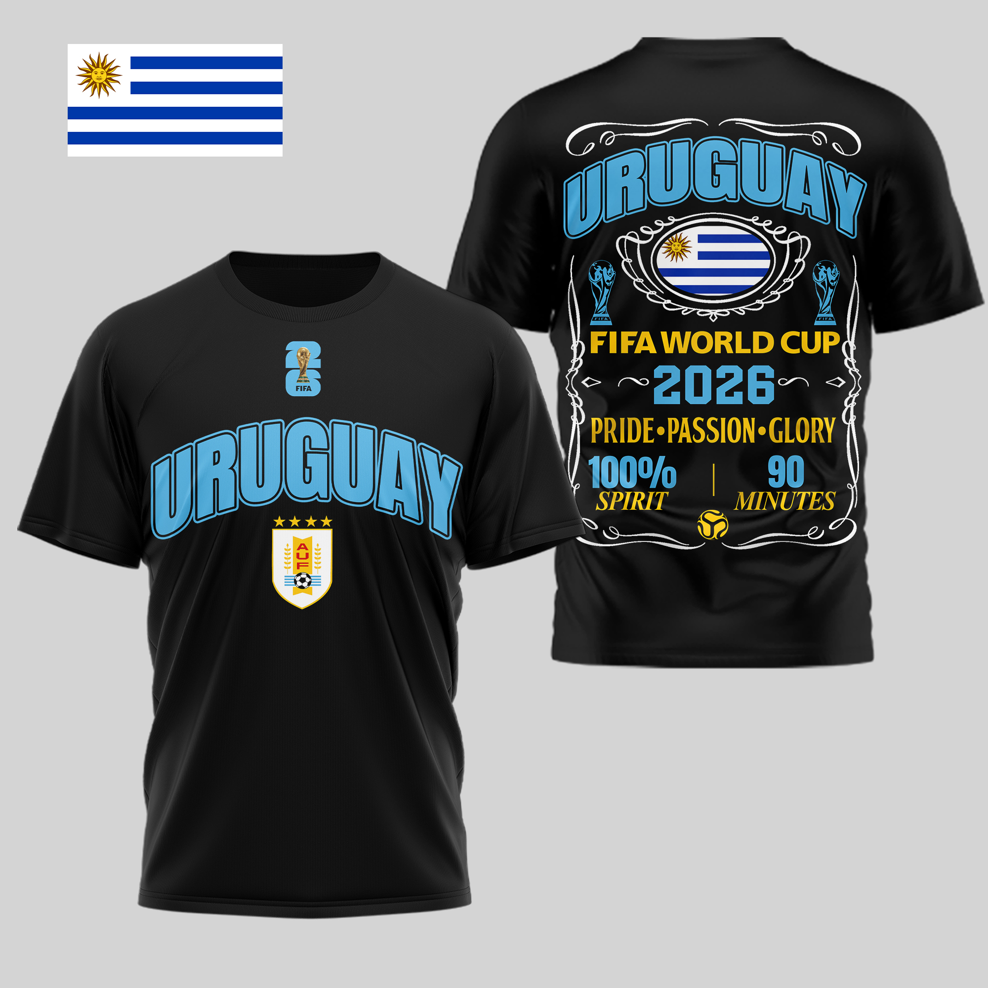 Uruguay | Premium WC26 Pride Passion Glory 3D Shirt - Image 2