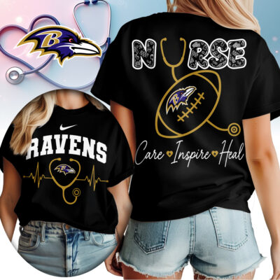 Baltimore Ravens | Premium NFL Nurse Care Inspire Heal Women Shirt