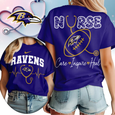 Baltimore Ravens | Premium NFL Nurse Care Inspire Heal Women Shirt