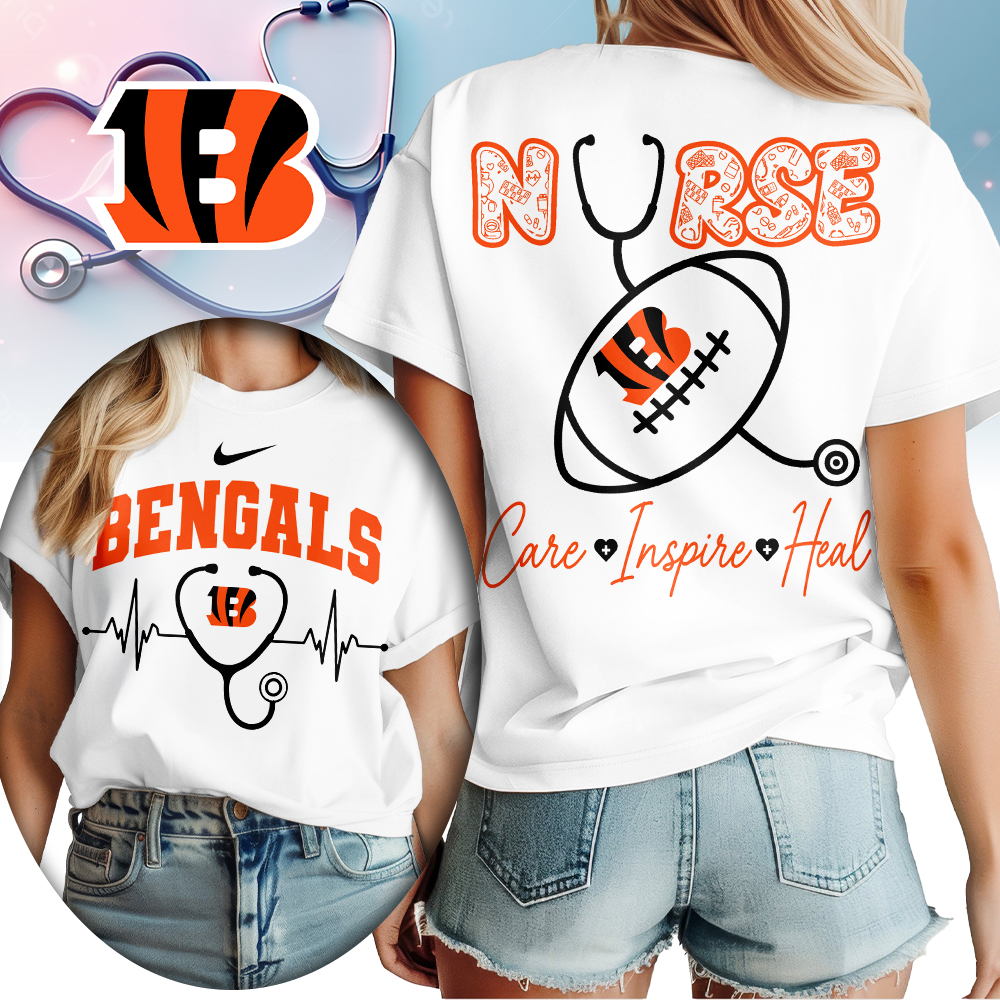 Cincinnati Bengals | Premium NFL Nurse Care Inspire Heal Women Shirt