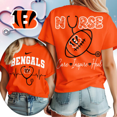 Cincinnati Bengals | Premium NFL Nurse Care Inspire Heal Women Shirt