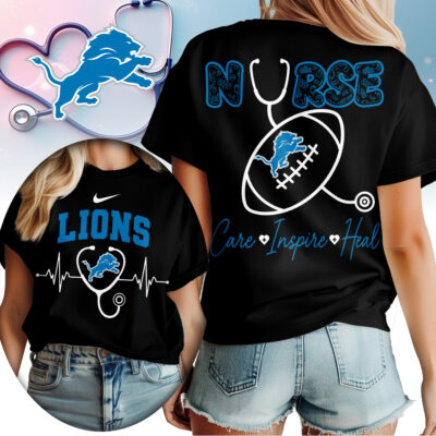 Detroit Lions | Premium NFL Nurse Care Inspire Heal Women Shirt