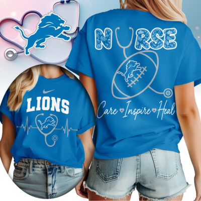 Detroit Lions | Premium NFL Nurse Care Inspire Heal Women Shirt