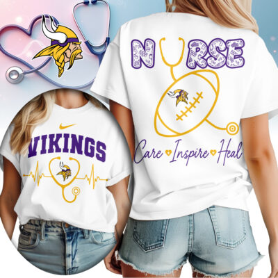 Minnesota Vikings | Premium NFL Nurse Care Inspire Heal Women Shirt