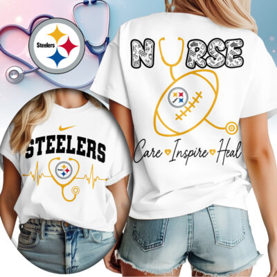 Pittsburgh Steelers | Premium NFL Nurse Care Inspire Heal Women Shirt