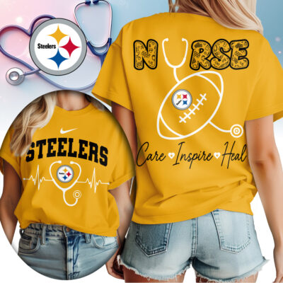 Pittsburgh Steelers | Premium NFL Nurse Care Inspire Heal Women Shirt