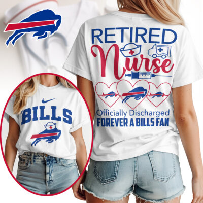 Buffalo Bills | Premium NFL Retired Nurse Officially Discharged Women Shirt
