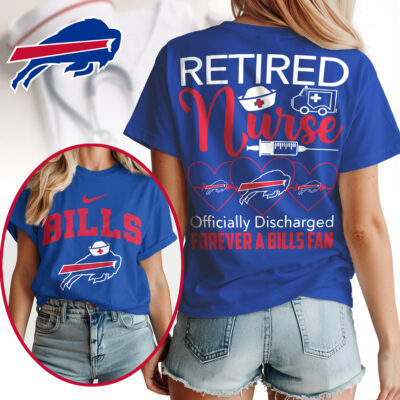 Buffalo Bills | Premium NFL Retired Nurse Officially Discharged Women Shirt