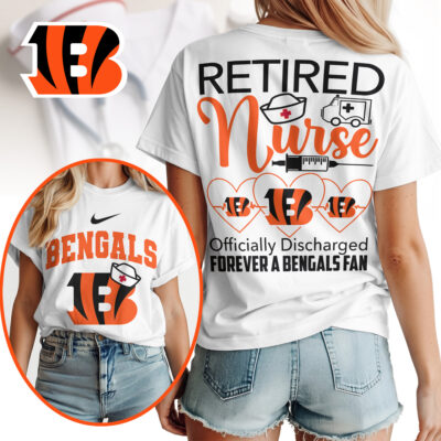 Cincinnati Bengals | Premium NFL Retired Nurse Officially Discharged Women Shirt