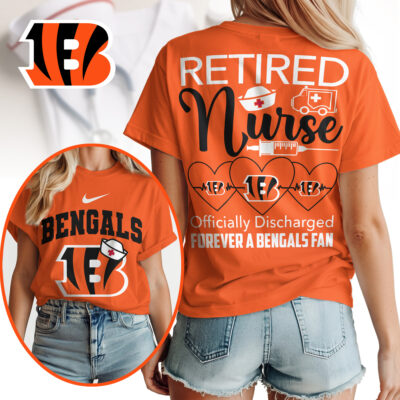 Cincinnati Bengals | Premium NFL Retired Nurse Officially Discharged Women Shirt
