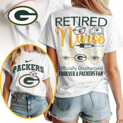 Green Bay Packers | Premium NFL Retired Nurse Officially Discharged Women Shirt