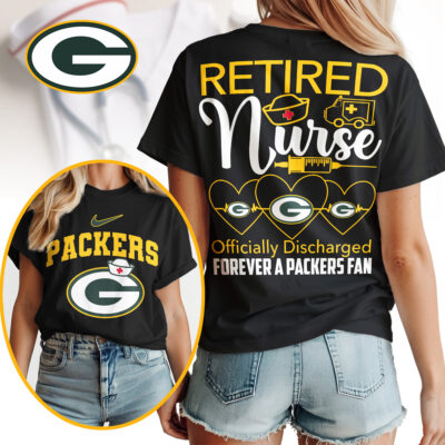 Green Bay Packers | Premium NFL Retired Nurse Officially Discharged Women Shirt