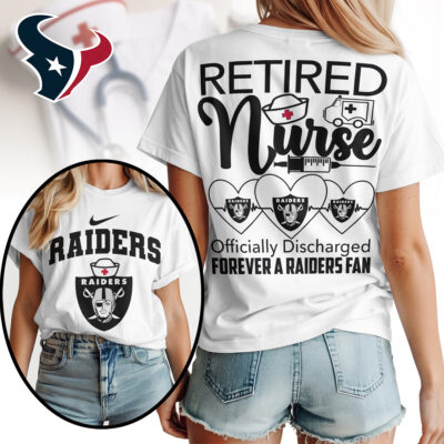 Las Vegas Raiders | Premium NFL Retired Nurse Officially Discharged Women Shirt