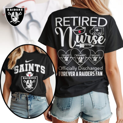 Las Vegas Raiders | Premium NFL Retired Nurse Officially Discharged Women Shirt