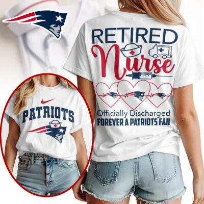 New England Patriots | Premium NFL Retired Nurse Officially Discharged Women Shirt