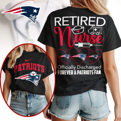 New England Patriots | Premium NFL Retired Nurse Officially Discharged Women Shirt