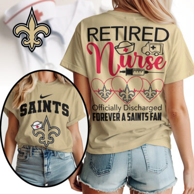 New Orleans Saints | Premium NFL Retired Nurse Officially Discharged Women Shirt