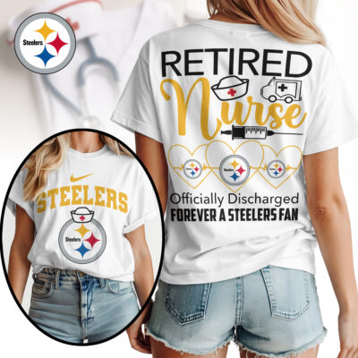Pittsburgh Steelers | Premium NFL Retired Nurse Officially Discharged Women Shirt