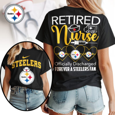 Pittsburgh Steelers | Premium NFL Retired Nurse Officially Discharged Women Shirt