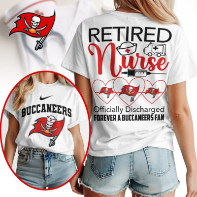 Tampa Bay Buccaneers | Premium NFL Retired Nurse Officially Discharged Women Shirt