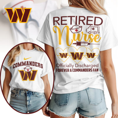 Washington Commanders | Premium NFL Retired Nurse Officially Discharged Women Shirt