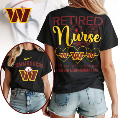 Washington Commanders | Premium NFL Retired Nurse Officially Discharged Women Shirt