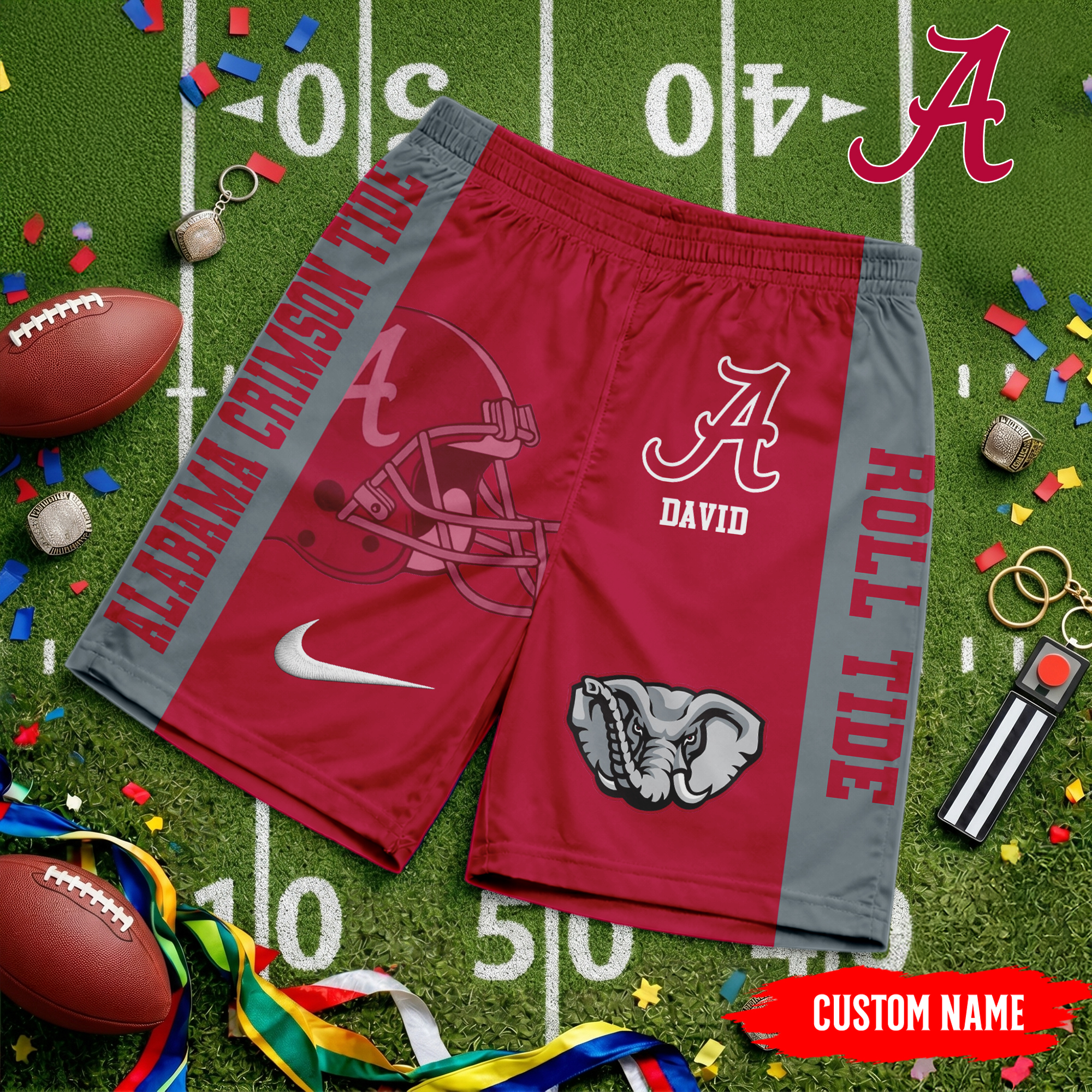 Alabama Crimson Tide | Premium NCAA Game Day Personalized Shorts