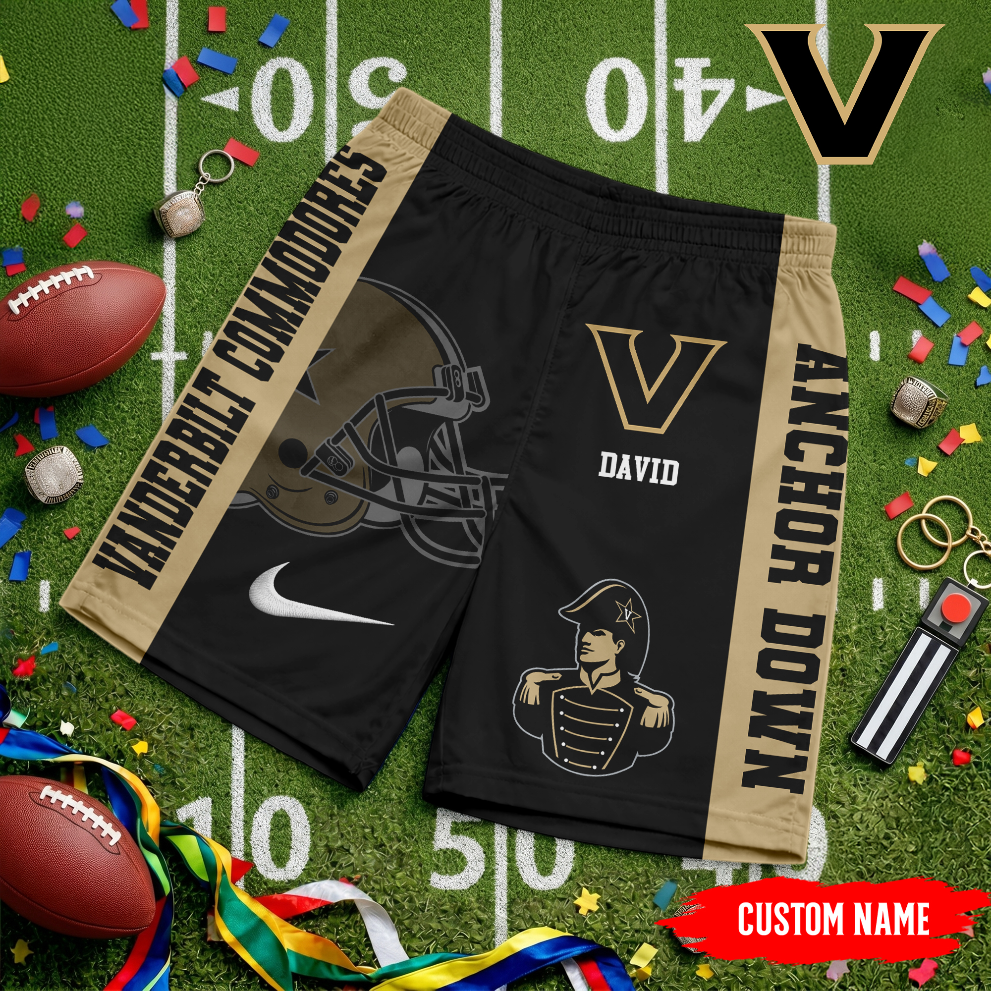 Vanderbilt Commodores | Premium NCAA Game Day Personalized Shorts
