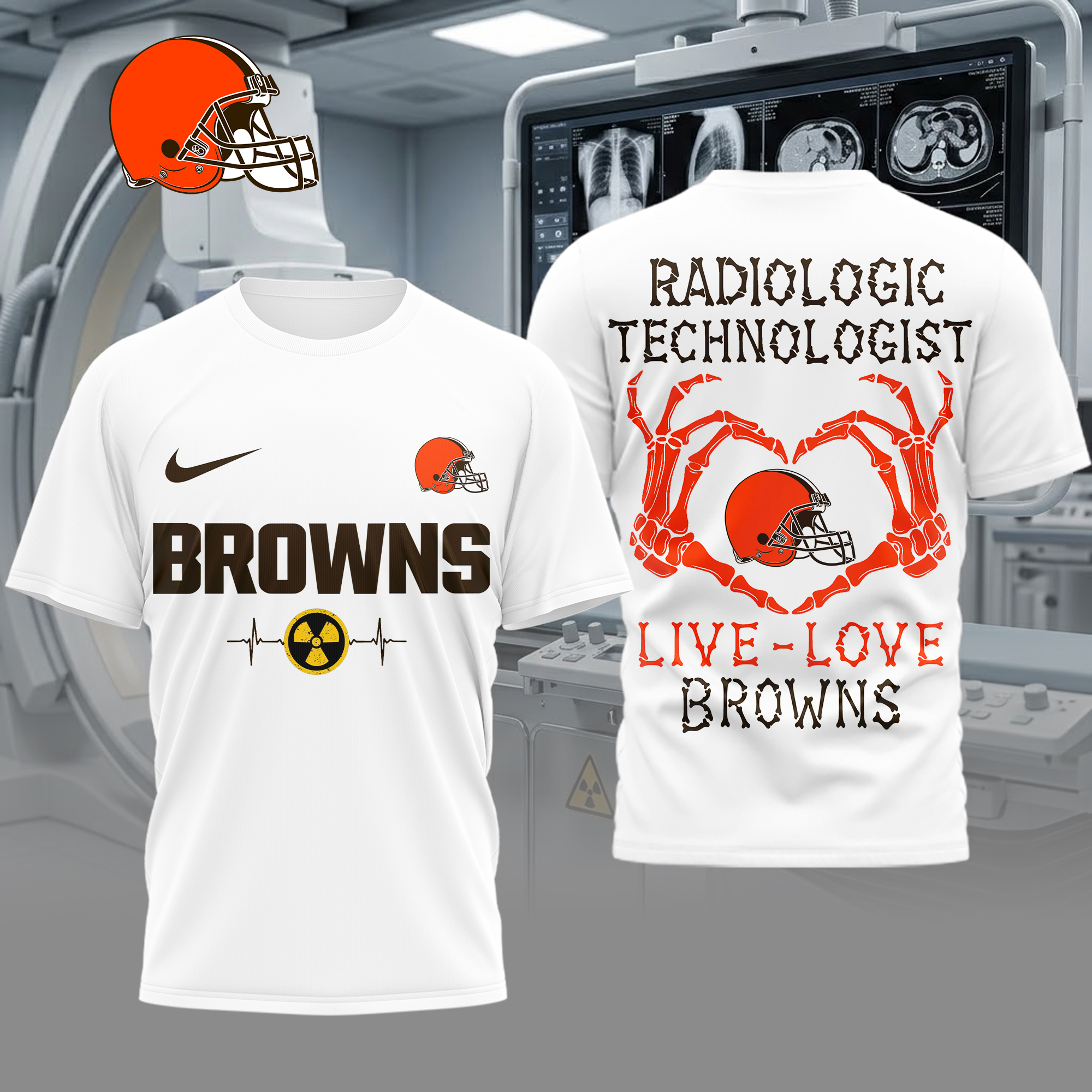 Cleveland Browns | Premium NFL Radiology Technologist Game Day 3D Shirt