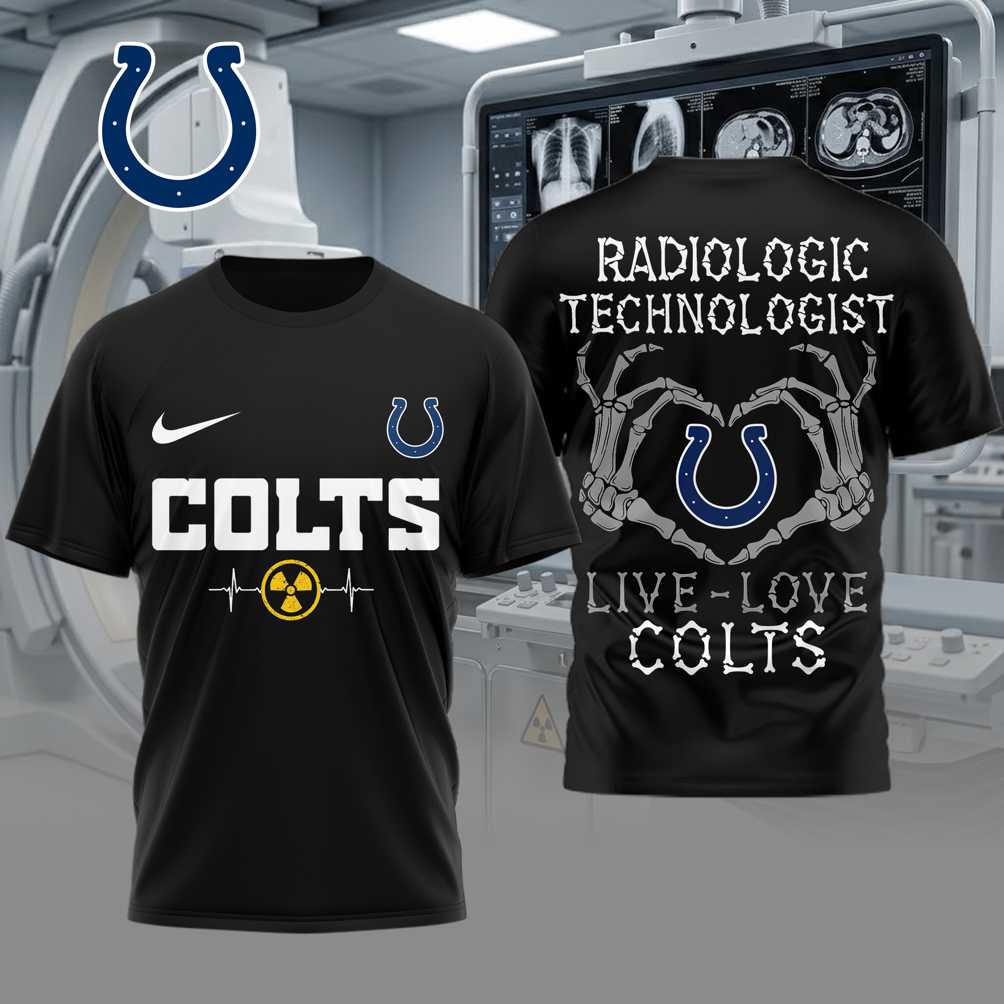 Indianapolis Colts | Premium NFL Radiology Technologist Game Day 3D Shirt - Image 2