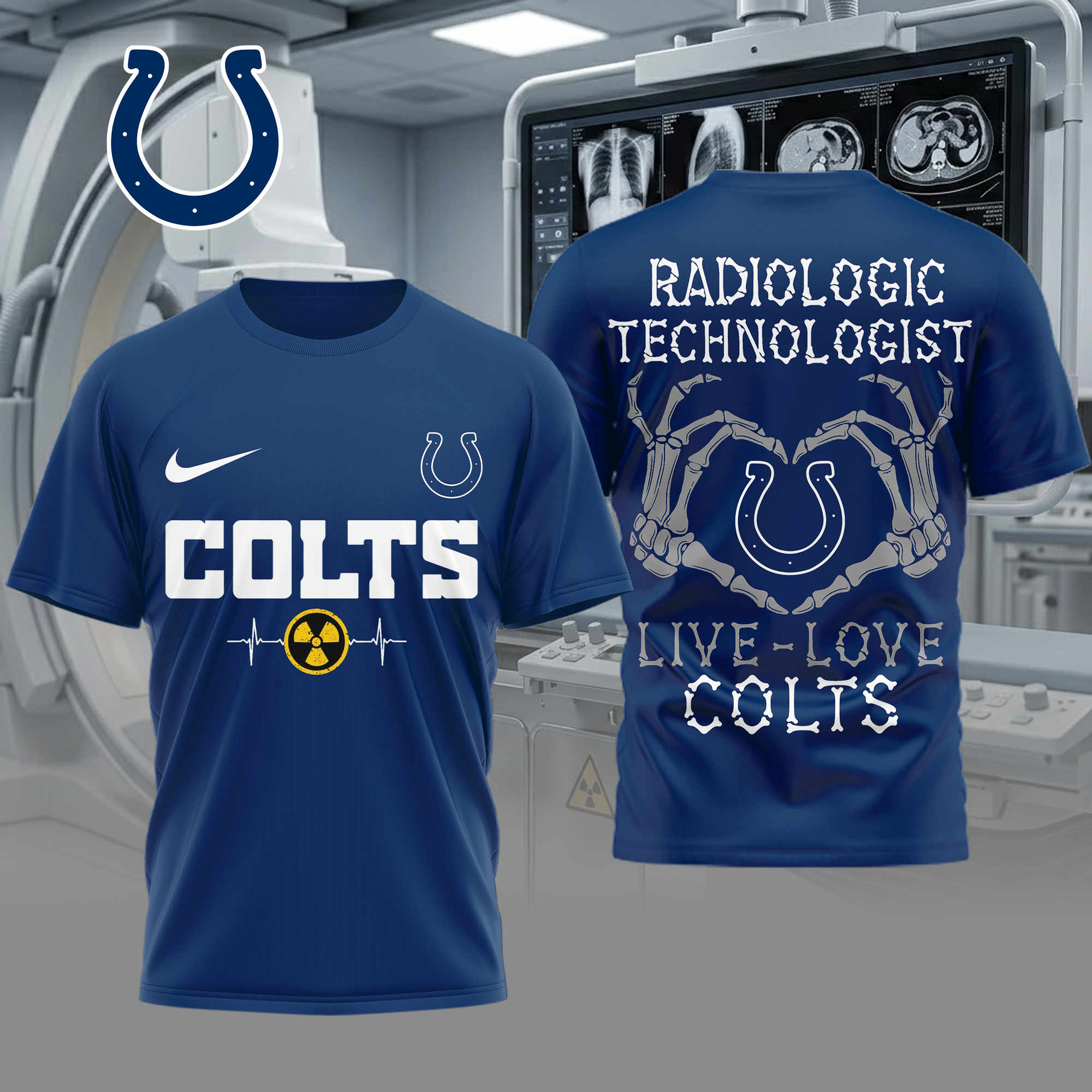Indianapolis Colts | Premium NFL Radiology Technologist Game Day 3D Shirt - Image 3