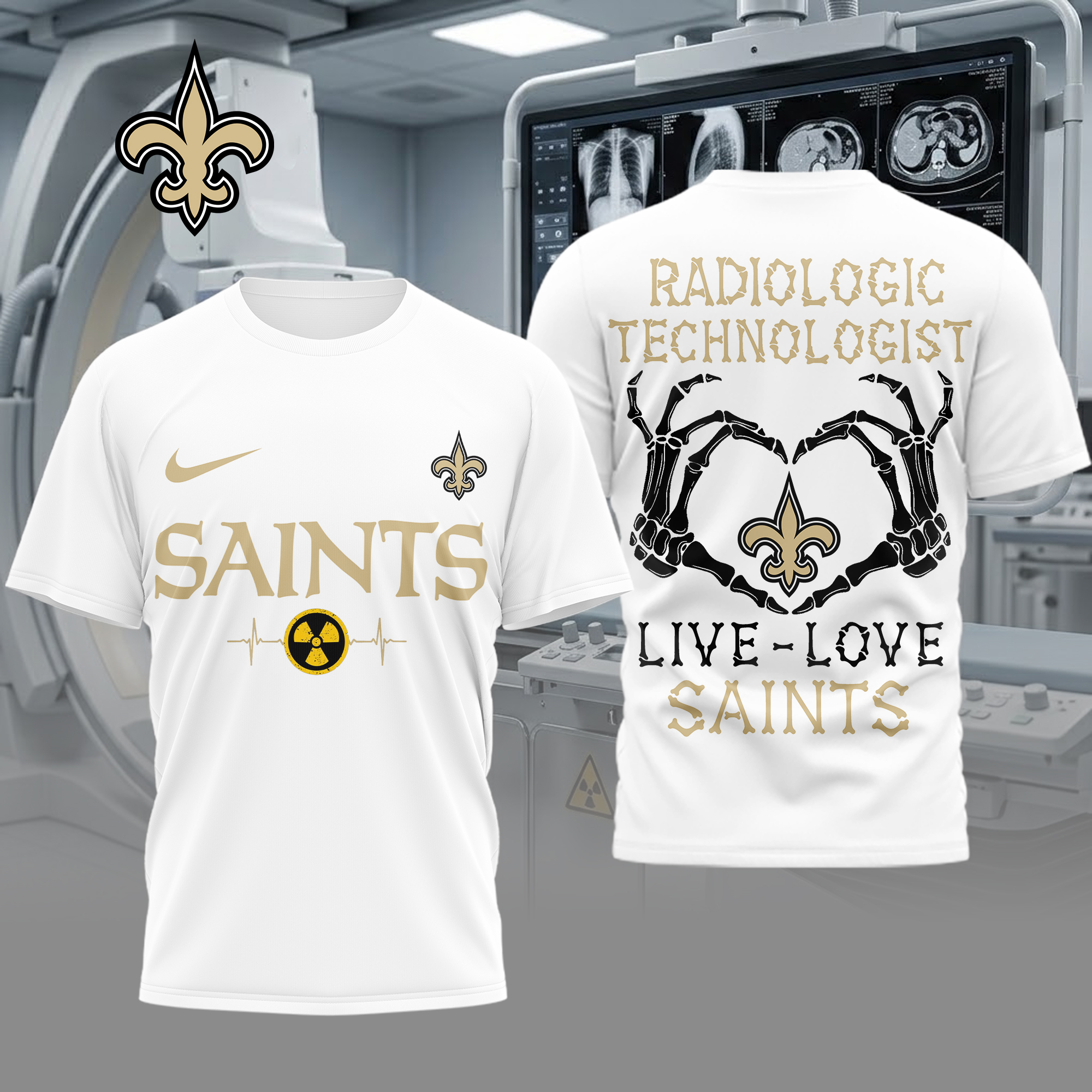 New Orleans Saints | Premium NFL Radiology Technologist Game Day 3D Shirt