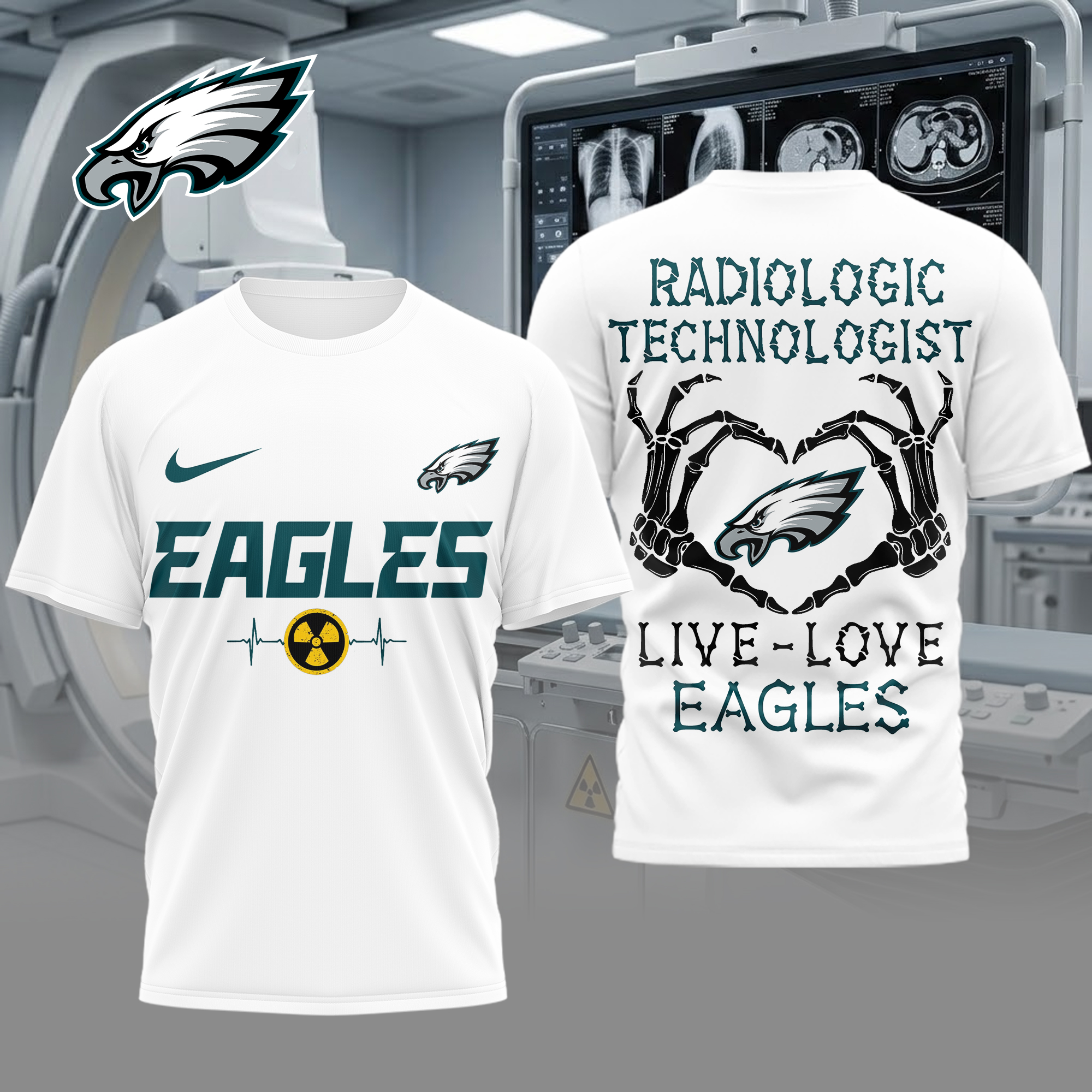 Philadelphia Eagles | Premium NFL Radiology Technologist Game Day 3D Shirt