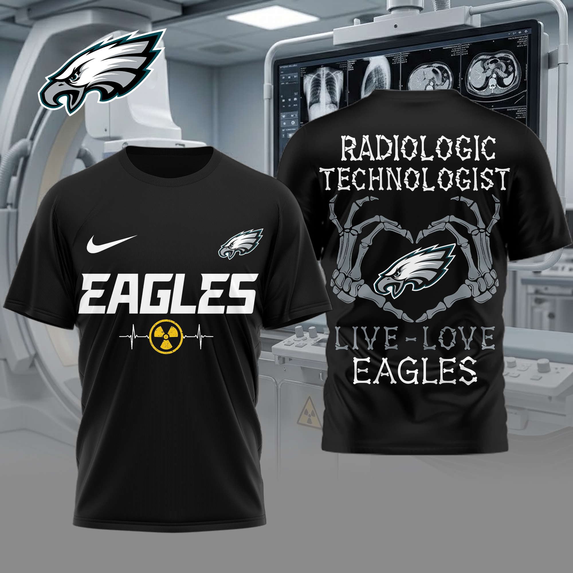 Philadelphia Eagles | Premium NFL Radiology Technologist Game Day 3D Shirt - Image 2