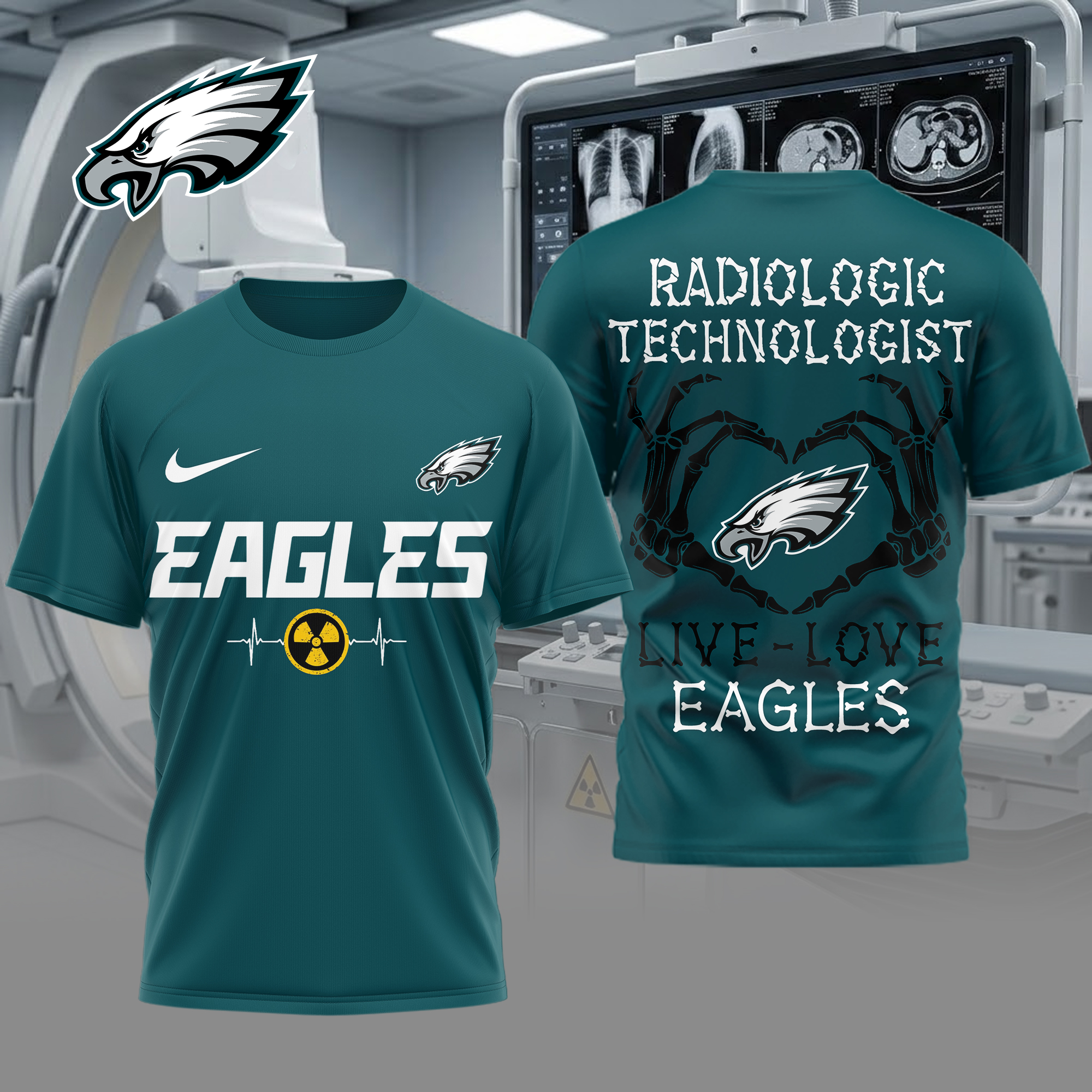 Philadelphia Eagles | Premium NFL Radiology Technologist Game Day 3D Shirt - Image 3