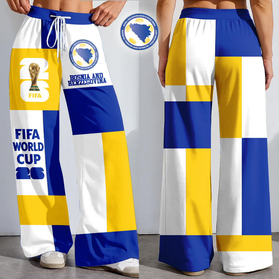 Bosnia and Herzegovina | Premium WC26 Color Block Football High-Stretch Casual Pants