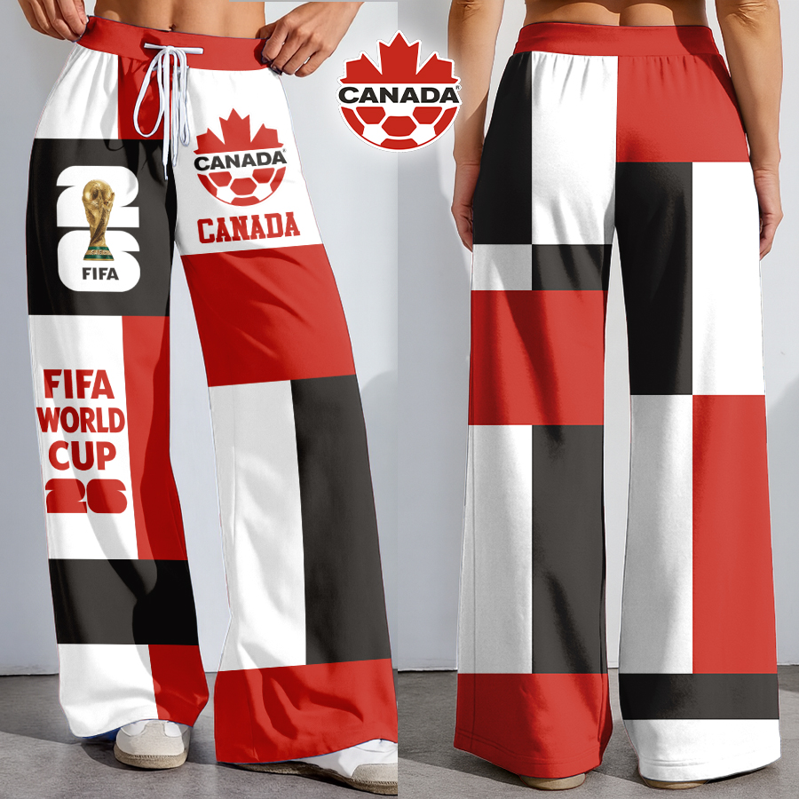 Canada | Premium WC26 Color Block Football High-Stretch Casual Pants