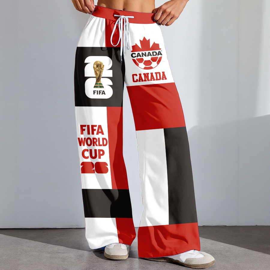 Canada | Premium WC26 Color Block Football High-Stretch Casual Pants - Image 2