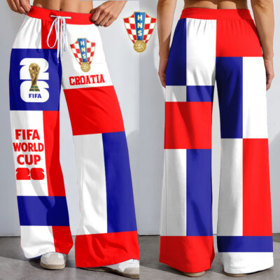 Croatia | Premium WC26 Color Block Football High-Stretch Casual Pants - S
